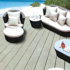 Modern Black Wicker Outdoor Sofa Set with Cream Cushions and Glass-Top Coffee Table for Patio,Modern Black Wicker Outdoor Sofa Set with Cream Cushions and Glass-Top Coffee Table for Patio