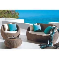 Chic Coastal Wicker Patio Set with Aqua Blue Accents and Glass Top Coffee Table for Leisure,Chic Coastal Wicker Patio Set with Aqua Blue Accents and Glass Top Coffee Table for Leisure