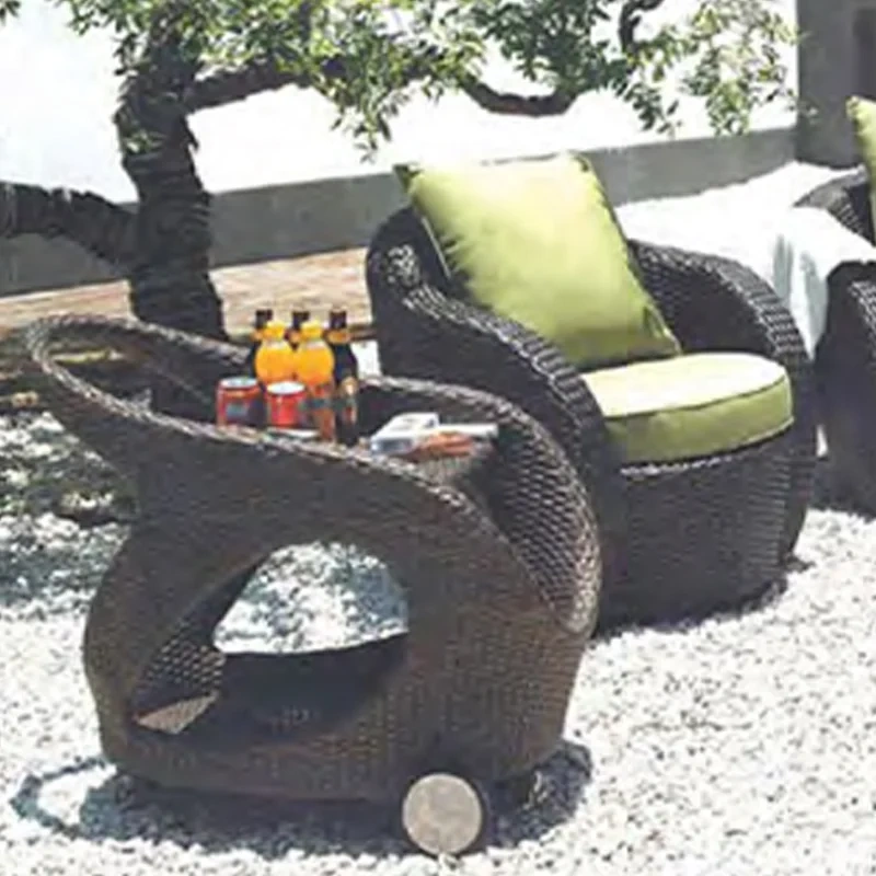 Chic Dark Brown Rattan Outdoor Sofa Set with Lime Green Accents and Glass Top Coffee Table,Chic Dark Brown Rattan Outdoor Sofa Set with Lime Green Accents and Glass Top Coffee Table