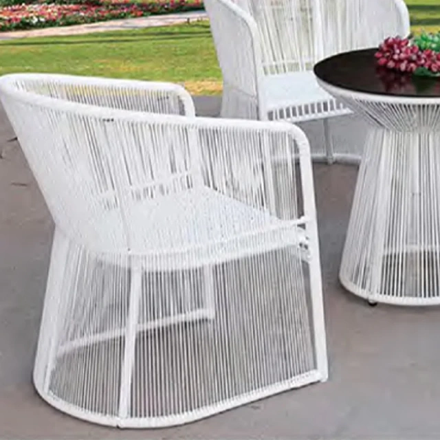 Chic White Wicker Outdoor Table and Chair Set with Glass Top and Stylish Design for Garden,Chic White Wicker Outdoor Table and Chair Set with Glass Top and Stylish Design for Garden