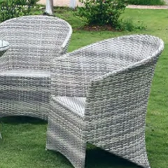 Stylish Gray Wicker Outdoor Table and Chair Set with Glass Top and Pop of Color Cushions for Backyard,Stylish Gray Wicker Outdoor Table and Chair Set with Glass Top and Pop of Color Cushions for Backyard