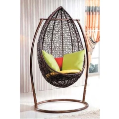 Chic Dark Rattan Egg Swing Chair with Colorful Cushions for Indoor Serenity,Chic Dark Rattan Egg Swing Chair with Colorful Cushions for Indoor Serenity