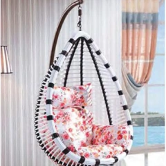 Stylish Indoor-Outdoor Wicker Swing Chair with Floral Cushion for Comfortable Relaxation,Stylish Indoor-Outdoor Wicker Swing Chair with Floral Cushion for Comfortable Relaxation