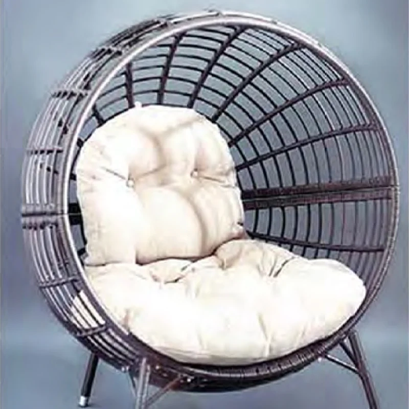 Sleek Modern Steel Frame Swing Chair with Plush Cream Cushions for Urban Relaxation,Sleek Modern Steel Frame Swing Chair with Plush Cream Cushions for Urban Relaxation