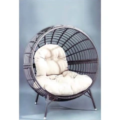 Sleek Modern Steel Frame Swing Chair with Plush Cream Cushions for Urban Relaxation,Sleek Modern Steel Frame Swing Chair with Plush Cream Cushions for Urban Relaxation