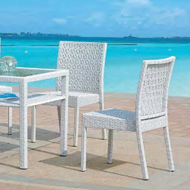 Coastal White-Grey Woven Rattan Dining Set with Frosted Glass Table & Plush Cushioned Armchairs for Oceanfront Lounging,Coastal White-Grey Woven Rattan Dining Set with Frosted Glass Table & Plush Cushioned Armchairs for Oceanfront Lounging