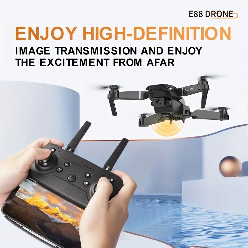E88 Dual-camera Drone, Entry-level Remote-controlled Drone, Four-axis Foldable