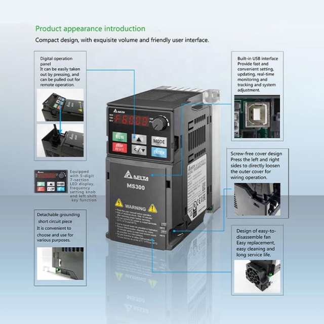 1.5kw 2hp Single Phase 230v Delta Inverter VFD Drive Frequency ...