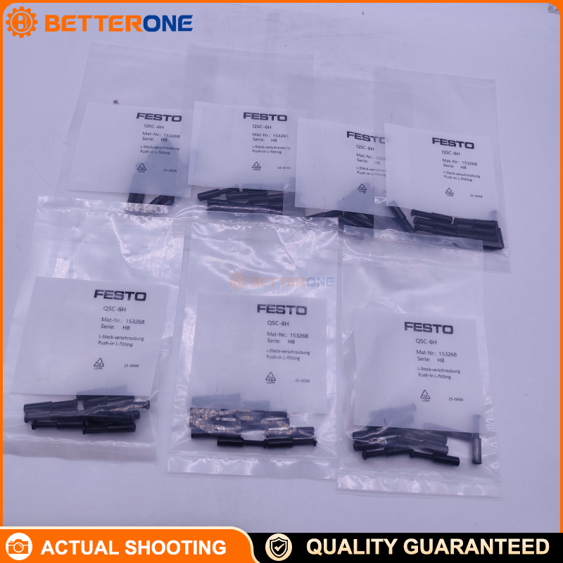 Festo 153268 QSC-6H Blanking Plug QS-6 (6 mm) Push-In Fitting Plug PBT -0.95 to 6 bar Pack of 10