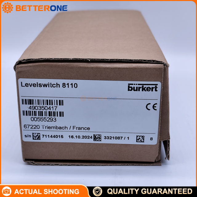 Bürkert 555293 Type 8110 Vibrating Fork Level Switch 10–35 VDC PNP IP65 G 1" Thread DIN EN 175301-803 Form A Plug