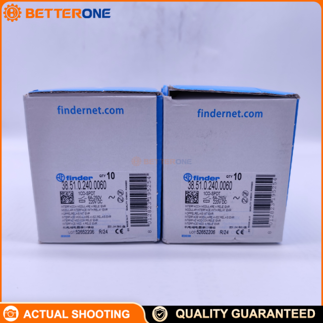 Finder 38.51.0.240.0060 Interface Relay Module SPDT (1CO) 6 A 220 VDC Coil DIN-Rail Mount Screw Terminals