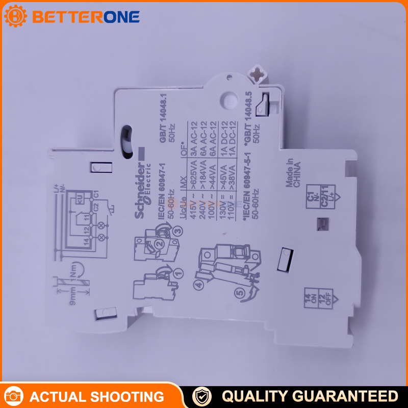 Schneider Electric Acti9 A9N26946 MX+OF Shunt Trip Release, 1 C/O (OF), 100–415 VAC 50/60 Hz / 110–130 VDC, 2 Modules (18 mm)