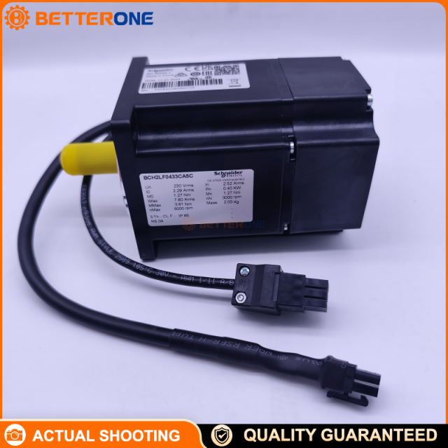 Schneider Electric BCH2LF0433CA5C BCH Servo Motor for Lexium 28, 80mm Flange, 400W, 220V, 5000 RPM, 0.67 kg·cm², Keyed Shaft, Oil Seal, Leads Connection