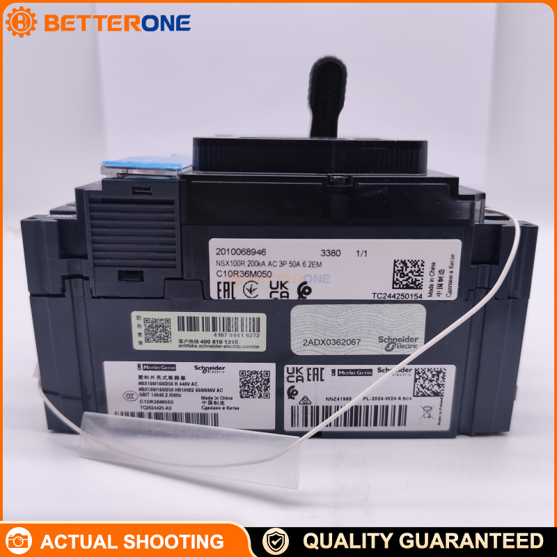 Schneider Electric ComPacT NSX100R C10R36M050 MCCB, 3P (3D) Fixed, 50A MicroLogic 6.2 E-M (LSIG), 200kA @ 415VAC, 690VAC