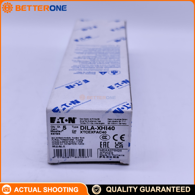 Eaton Moeller DILA-XHI40 Auxiliary Contact Module, 4NO, Ith 16A, Front Mount, Screw Terminals, for DILA / DILM7–DILM38