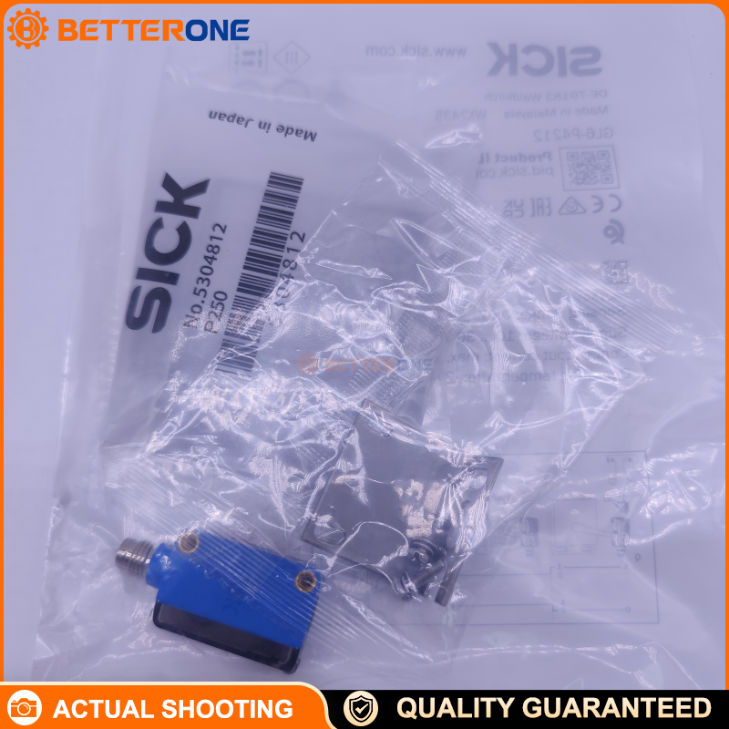 SICK GL6-P4212 Retro-Reflective Photoelectric Sensor, 0.03–6 m (Dual Lens), 10–30 VDC, PNP, Light/Dark Selectable, IP67, M8 4-Pin (Incl. P250 Reflector)