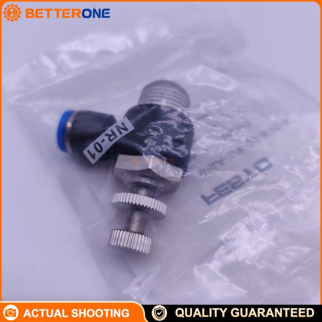 Festo GRLA-3/8-QS-8-RS-B One-Way Flow Control Valve (Exhaust Air Throttle Check), QS-8 to G3/8, 0.2–10 bar, 650 l/min