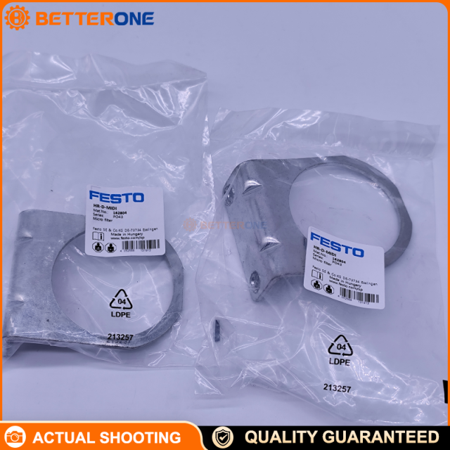 Festo HR-D-MIDI Mounting Bracket (162804), Wall Mount for D-Series Service Units, Galvanized Steel, CRC 2, PWIS Conformity