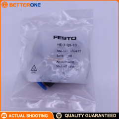 Festo HE-3-QS-10 (153477) Manual Shut-Off Valve, 3/2 Bistable with Exhaust Function, QS-10 × QS-10, 752 L/min, -0.95 to 10 bar