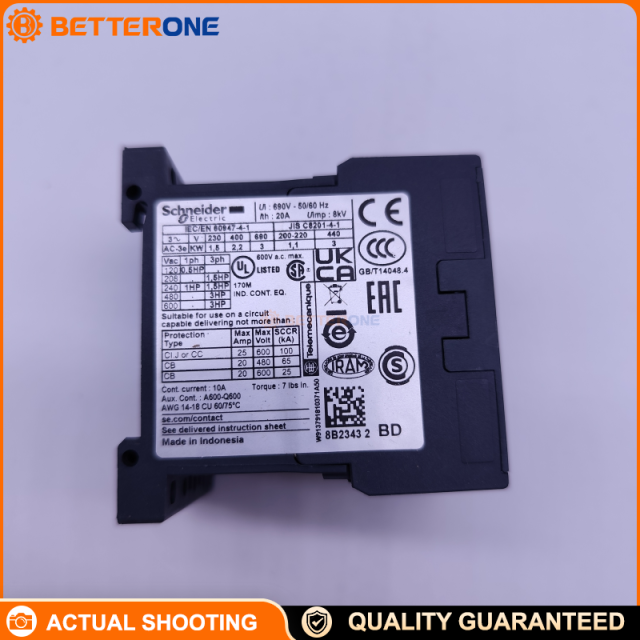 Schneider Electric TeSys K LP1K0601BD IEC Contactor, 3P (3NO), AC-3 6A ≤440V, 2.2 kW @ 400V, 24 VDC Coil, 1NC Aux, 690 VAC