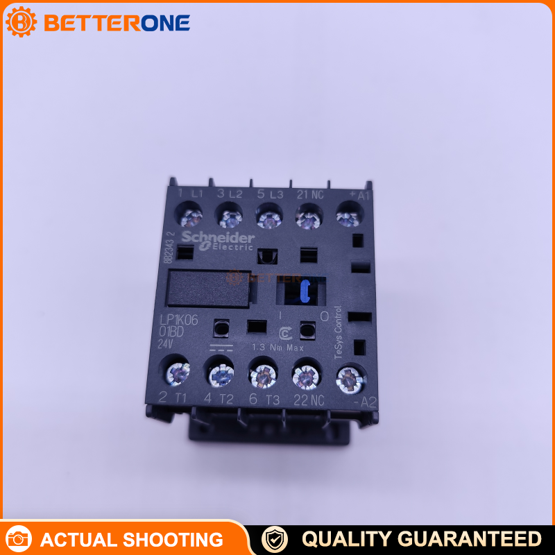 Schneider Electric TeSys K LP1K0601BD IEC Contactor, 3P (3NO), AC-3 6A ≤440V, 2.2 kW @ 400V, 24 VDC Coil, 1NC Aux, 690 VAC