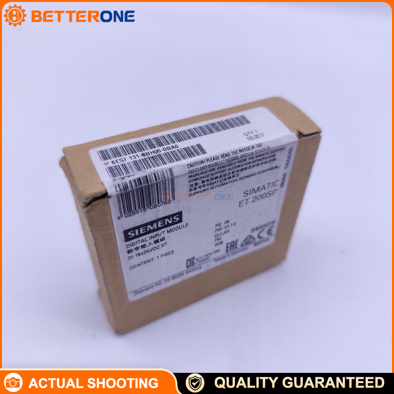 Siemens SIMATIC ET 200SP 6ES7131-6BH00-0BA0 Digital Input Module, DI 16×24 VDC Standard (ST), Fits BU Type A0, Color Code CC00, Module Diagnostics, 0.05–20 ms Input Delay, 15 mm Width