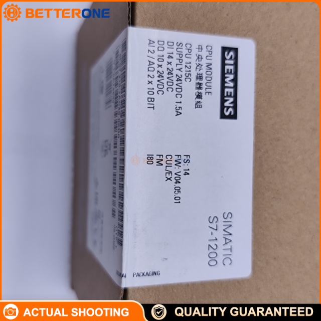 Siemens SIMATIC S7-1200 6ES7215-1AG40-0XB0 CPU 1215C DC/DC/DC, 2×PROFINET, 14 DI 24VDC, 10 DO 24VDC (0.5A), 2 AI 0–10V, 2 AO 0–20mA, 24VDC Supply (20.4–28.8V), 200KB Memory
