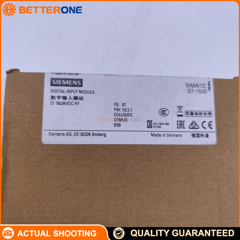 Siemens SIMATIC S7-1500 6ES7521-1BH00-0AB0 Digital Input Module, DI 16×24 VDC HF, 16 Channels (1 Group), 2 Counter Inputs, 0.05–20 ms Input Delay, IEC 61131 Type 3, Diagnostics, Hardware Interrupts