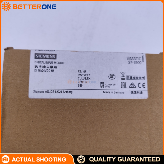 Siemens SIMATIC S7-1500 6ES7521-1BH00-0AB0 Digital Input Module, DI 16×24 VDC HF, 16 Channels (1 Group), 2 Counter Inputs, 0.05–20 ms Input Delay, IEC 61131 Type 3, Diagnostics, Hardware Interrupts