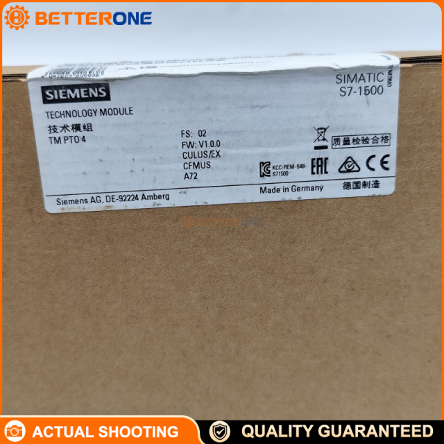 Siemens SIMATIC S7-1500 6ES7553-1AA00-0AB0 Technology Module TM PTO 4, 4-Axis Pulse Train Output for Stepper Drives, 24VDC / RS-422 / TTL 5V, Up to 200 kHz (24V/TTL) or 1 MHz (RS-422), 24VDC Supply (19.2–28.8V)