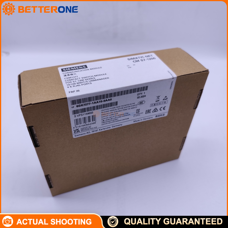 Siemens SCALANCE 6GK7277-1AA10-0AA0 Compact Switch Module CSM 1277, Unmanaged Industrial Ethernet Switch, 4×RJ45 10/100 Mbps, 24VDC (19.2–28.8V), 1.6W, IP20, for SIMATIC S7-1200