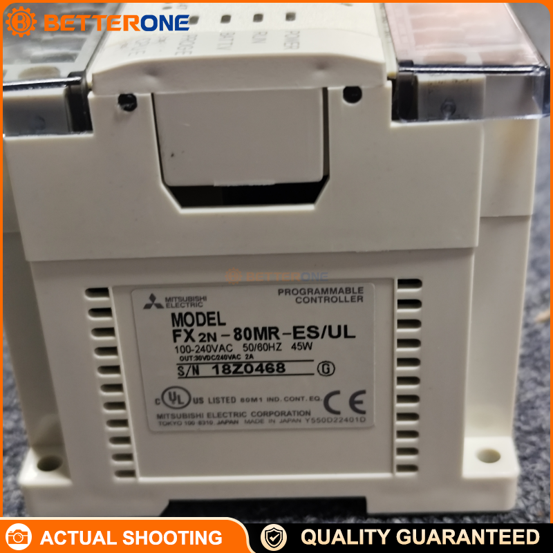 Mitsubishi Electric MELSEC FX2N-80MR-ES/UL PLC Base Unit, 80 I/O (40 DI / 40 Relay DO), 100–240 VAC, 2A Outputs