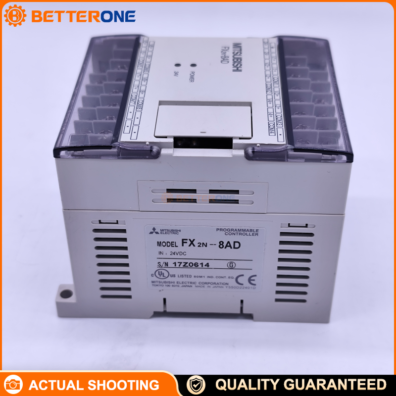 Mitsubishi MELSEC-F FX2N-8AD Analog Input Module, 8-Channel, -10…+10 VDC / -20…+20 mA / 4–20 mA, 16-bit Signed, Voltage 200 kΩ / Current 250 Ω, Occupies 8 I/O Points