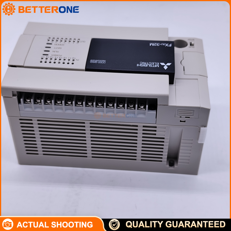 Mitsubishi MELSEC-F FX3U-32MT/ESS PLC CPU Base Unit, 32 I/O (16DI 24VDC + 16DO Transistor SOURCE), AC100–240V, 64K Steps, Removable Terminal Block, RS-422
