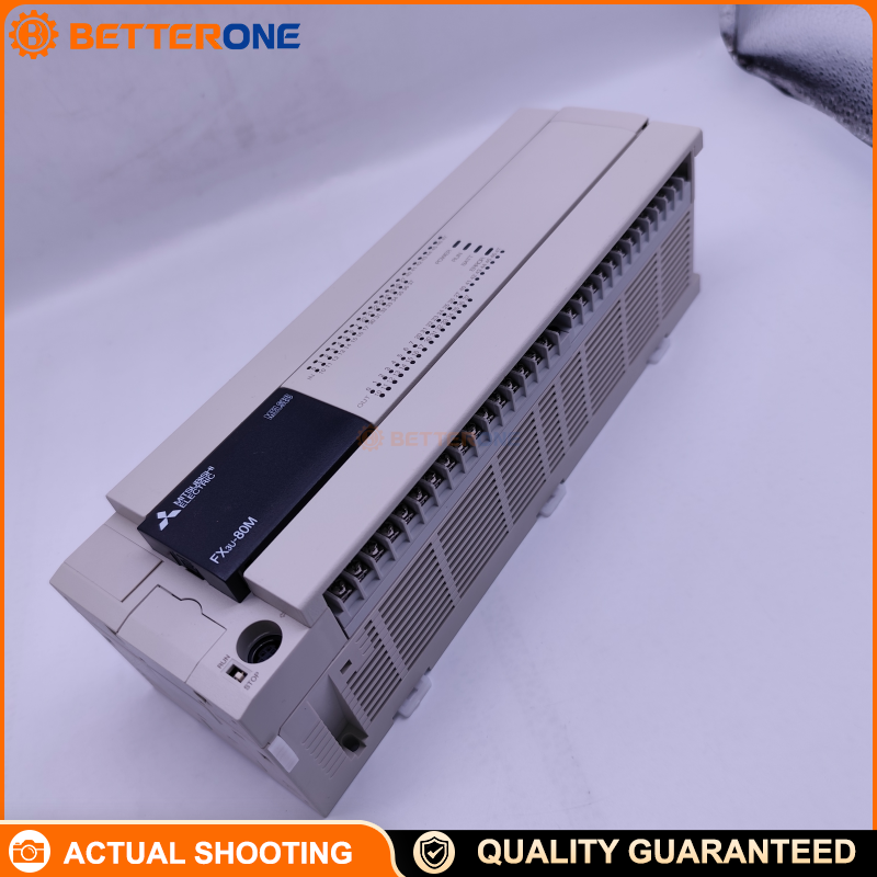 Mitsubishi MELSEC-F FX3U-80MR/ES PLC CPU Base Unit, 80 I/O (40 DI 24VDC + 40 DO Relay), AC100–240V, 64K Steps Program Memory, Removable Terminal Block