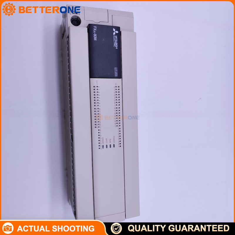 Mitsubishi MELSEC-F FX3U-80MR/ES PLC CPU Base Unit, 80 I/O (40 DI 24VDC + 40 DO Relay), AC100–240V, 64K Steps Program Memory, Removable Terminal Block