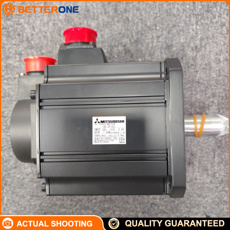 Mitsubishi Electric HC-SF152 AC Servo Motor, 1.5 kW, 2000 rpm Rated (3000 rpm Max), 7.16 N·m Rated Torque, 9 A, 200V Class