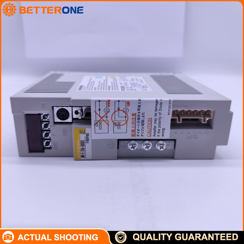 Mitsubishi MR-E-20A-QX002 AC Servo Drive/Amplifier, MR-E Series, 200W (0.2kW), 3-Phase 200–230VAC, Pulse Train Positioning, 500kpps