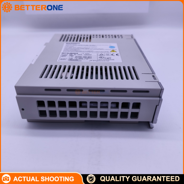 Mitsubishi MR-E-20A-QX002 AC Servo Drive/Amplifier, MR-E Series, 200W (0.2kW), 3-Phase 200–230VAC, Pulse Train Positioning, 500kpps