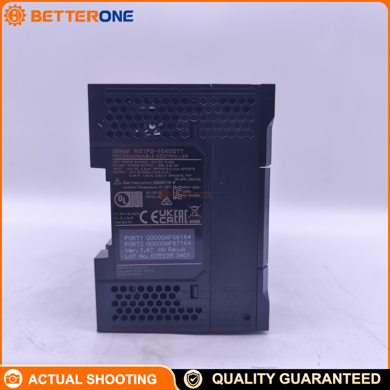 OMRON Sysmac NX1P2-1040DT1 PLC CPU Unit, 40 I/O (24DI + 16DO Transistor PNP), 1.5MB Program, EtherCAT (2 Sync Axes/4 PTP/16 Nodes), EtherNet/IP, 2ms Cycle
