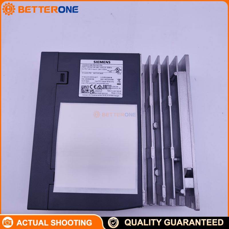 Siemens SINAMICS V90 6SL3210-5FB10-4UF1 Servo Drive with PROFINET, 0.4 kW, 200–240 VAC 1/3-Phase, 2.6 A Rated (7.8 A Max), 45–66 Hz, IP20, 55×170×170 mm
