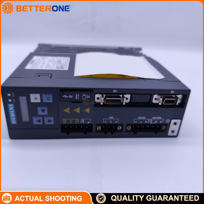 Siemens SINAMICS V90 6SL3210-5FB10-4UF1 Servo Drive with PROFINET, 0.4 kW, 200–240 VAC 1/3-Phase, 2.6 A Rated (7.8 A Max), 45–66 Hz, IP20, 55×170×170 mm