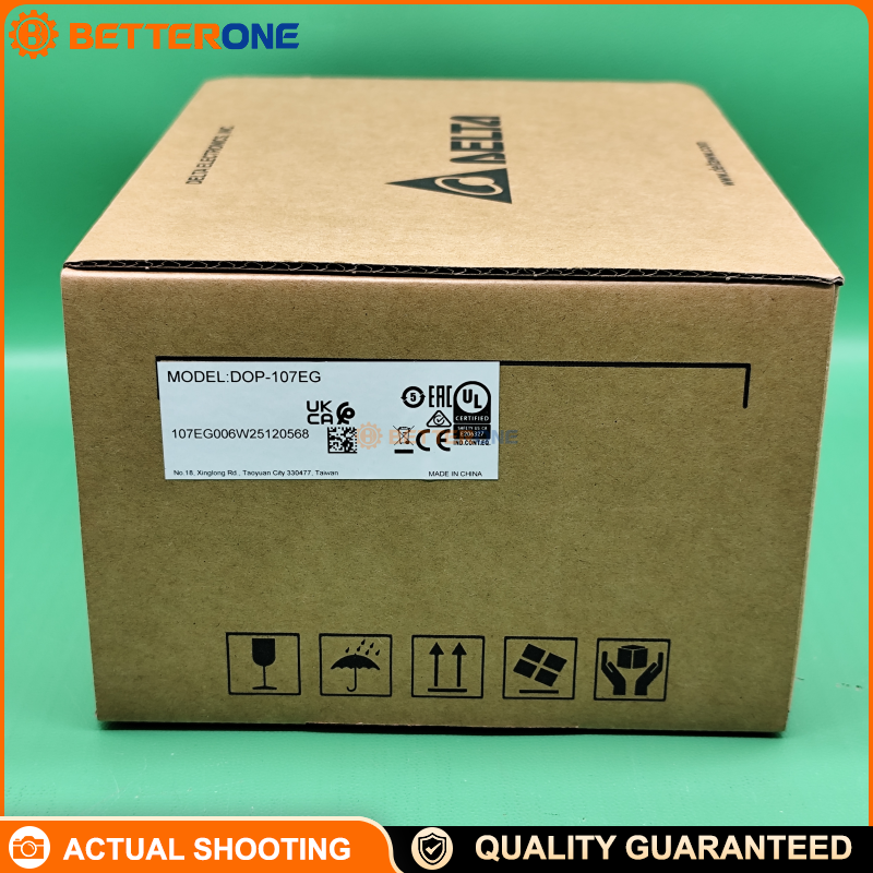 Delta DOP-107EG 7" Ethernet HMI Touch Panel, 800×600 TFT LCD, 10/100Mbps LAN, USB Host/Slave, RS-232/RS-485/RS-422 (COM1/COM2/COM3), SD Card, 24VDC (±15%), IP65/NEMA4/Type 4X Front