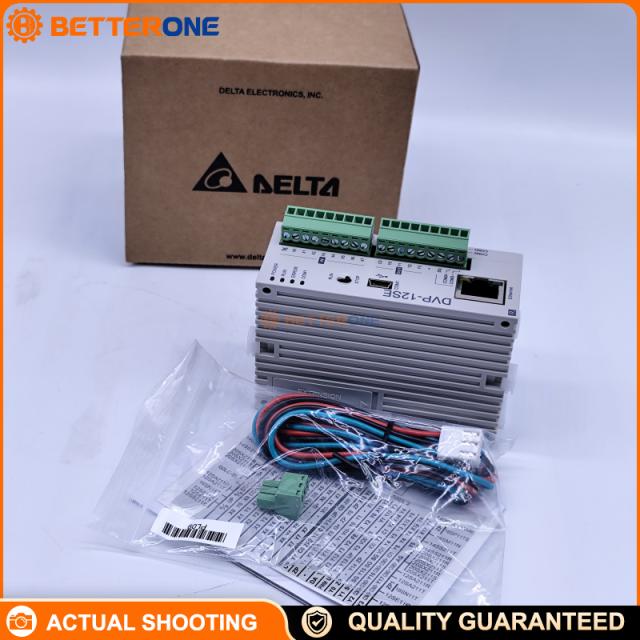 Delta DVP12SE11R DVP‑SE PLC Main Controller, 8 Digital Inputs + 4 Relay Outputs, 24 VDC, Embedded Ethernet/USB/2×RS‑485, 16K Steps Program Memory