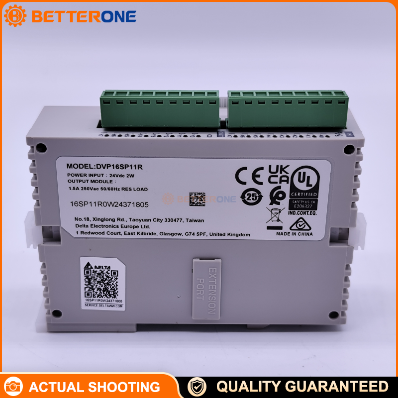 Delta DVP16SP11R Digital I/O Expansion Module, 8DI + 8DO Relay Output, 24VDC Power Input, DIN Rail, for DVP-S / DVP Slim PLC