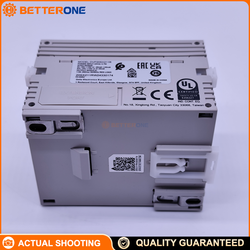 Delta DVP20SX211R Slim PLC CPU (DVP-SX2), 20 I/O (8DI/6DO Relay + 4AI/2AO), 24VDC, 16K Steps, Built-in USB/RS-232/RS-485, DIN Rail