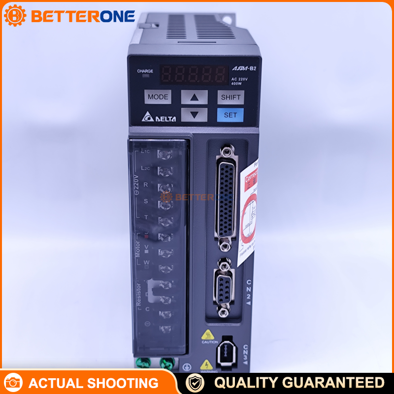 Delta ASDA-B2 Servo Drive ASD-B2-0421-B, 400W AC Servo Amplifier, 220VAC Supply (230V Rated), 1-Phase / 3-Phase Input, 2.6A Output, RS-232/RS-485, 0–55°C, Chassis Mount