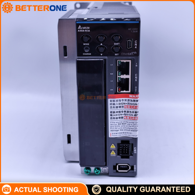 Delta ASDA-B3A Servo Drive ASD-B3A-1521-E, 1.5kW, 230V 1PH/3PH, EtherCAT, STO, Pulse Input + Analog Input + PR Mode, 8.3A, IP20, Chassis Mount
