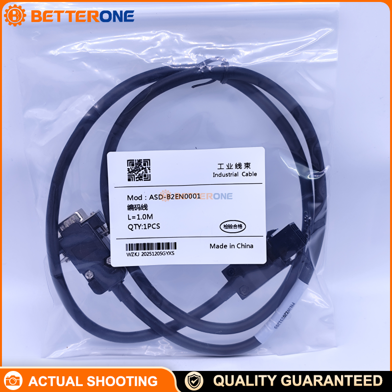 Delta ASD-B2EN0001 Incremental Encoder Cable, 1m Fixed Cable for ASDA-B2 / B2 Servo Motor & Drive, Black