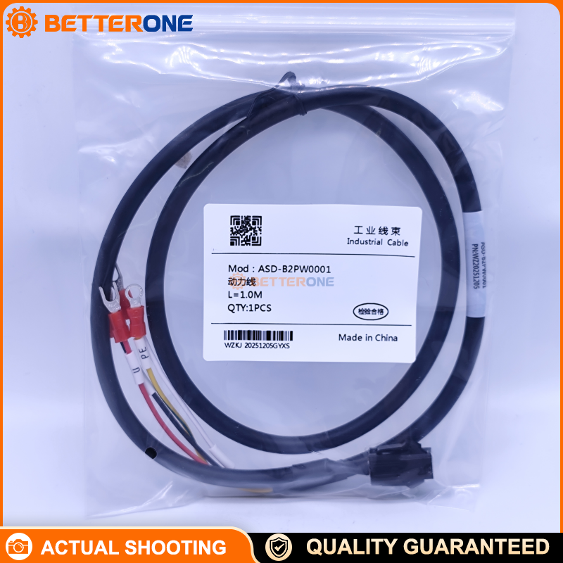 Delta ASD-B2PW0001 Servo Motor Power Cable, 1m Fixed Cable for ASDA-B2 / B2 Servo System, Power Lead
